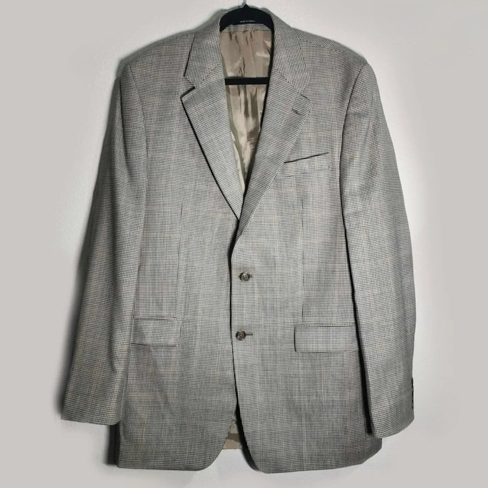 Excellent Condition 100% Wool Plaid Sport Coat Blazer 44T Chaps Ralph Lauren